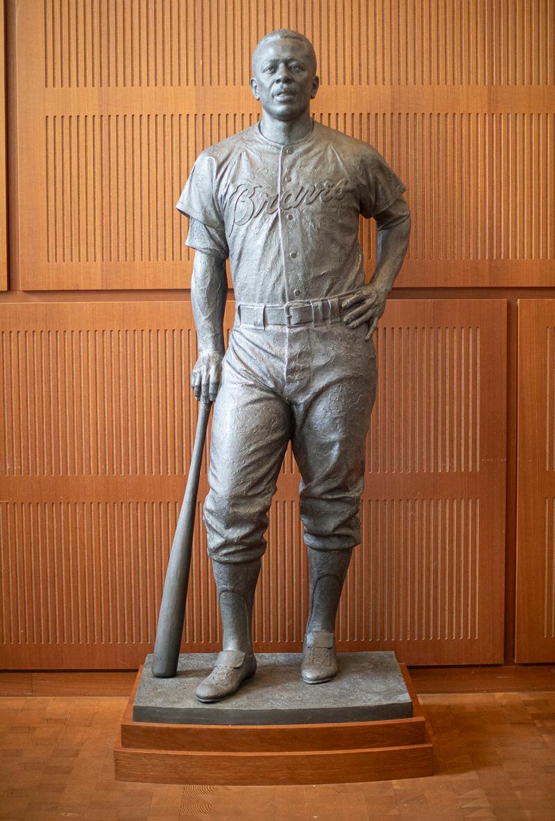 A statue of Hank Aaron will be on permanent display at the National Baseball Hall of Fame after a dedication ceremony on Thursday.