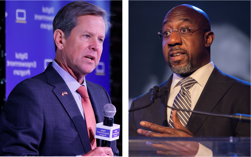 Georgia Gov. Brian Kemp (left) and U.S. Sen. Raphael Warnock. (AJC file photos)