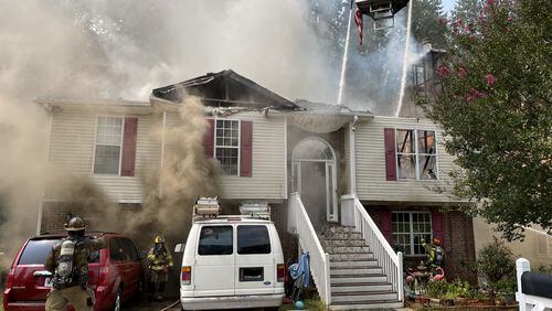 Seven people were displaced from a Lawrenceville home after a fire broke out Sunday afternoon.