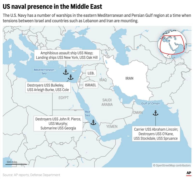 The United States has a robust naval presence in the Mideast. (AP Digital Embed)