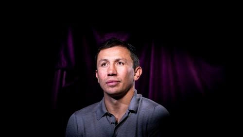 FILE - Boxer Gennadiy Golovkin, of Kazakhstan, speaks during an interview with The Associated Press, Tuesday, June 28, 2022, in New York. (AP Photo/Julia Nikhinson, File)