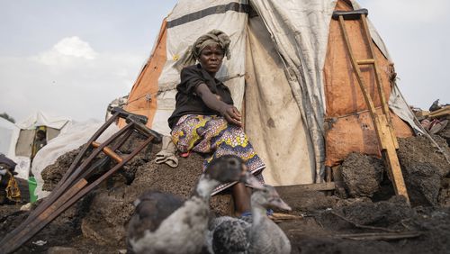 Sarah Bagheni, in the Bulengo refugee camp in Goma, Congo, suspects she may be infected with Mpox after the World Health Organization had declared Thursday, Aug, 15, 2024, the increasing spread of mpox in Africa a global health emergency, warning the virus might ultimately spill across international borders. (AP Photo/Moses Sawasawa)