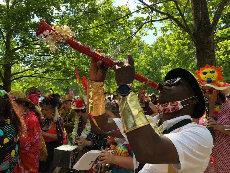 The Inman Park Festival’s one-of-a-kind parade is led through the neighborhood streets by the Abominable Marching Band. 
(Courtesy of the Inman Park Festival / Tom Rosenberg)