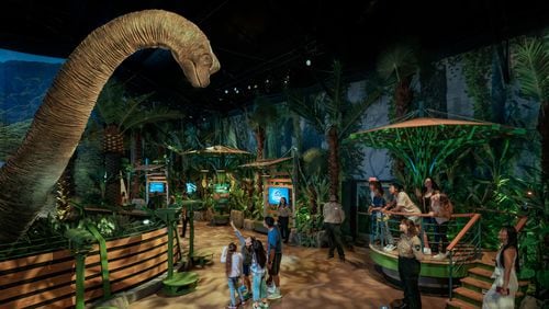 "Jurassic World: The Exhibition" was vandalized by four people, Atlanta police said Monday.