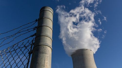 The cooling tower of Plant Vogtle's Unit 4, operated by Georgia Power, is shown in Georgia's Burke County near Waynesboro, on Wednesday, May 29. (Arvin Temkar/AJC 2024)