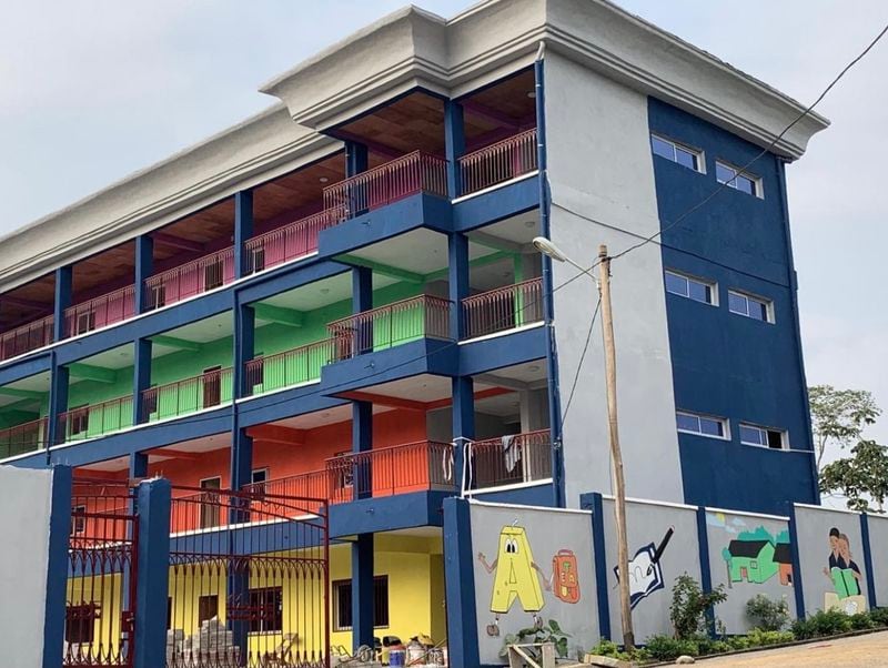 The Hale Academy opened in Mfou, Cameroon, in August this year. Hundreds of young children now learn in its 27 classrooms. (Courtesy of Nadine Kezebou)