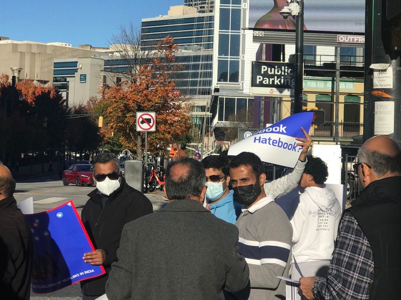 The Indian American Muslim Council held a rally in downtown Atlanta on Sunday, November 14, 2021.