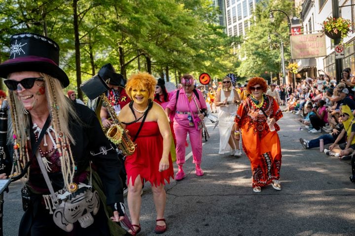 Thousands lined up along Peachtree Street Saturday morning for the annual Dragon Con parade.