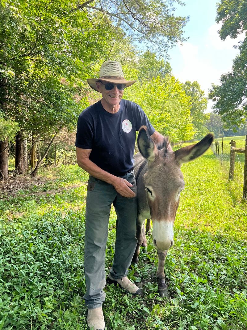 If you tour Rosemary and Thyme Creamery, you can meet farmer Brent Smith and a donkey named Acorn. (Courtesy of Hannah Walker)