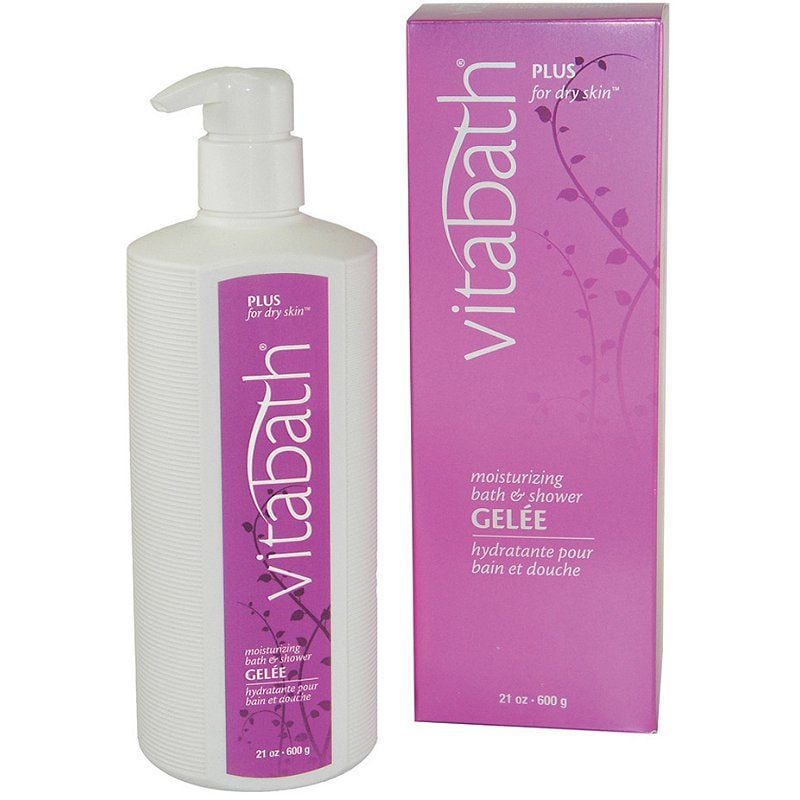 Scented with jasmine, violet and white musk, Vitabath Plus for Dry Skin Moisturizing Bath and Shower Gelee contains vitamins A, D and E, along with natural botanical extracts.