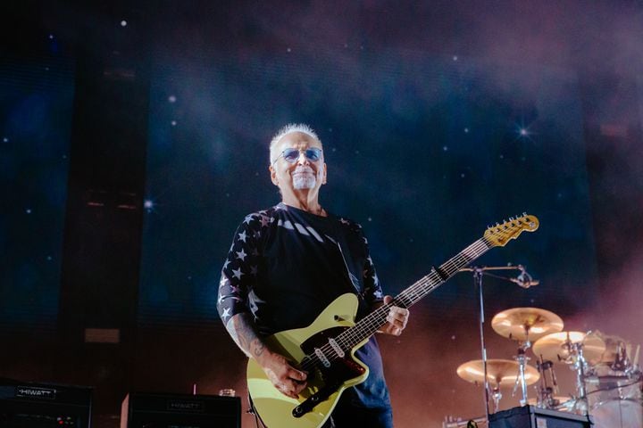 The Cure performs to an excited crowd at the State Farm Arena on June 27, 2023. (Sophie Harris for The Atlanta Journal-Constitution).