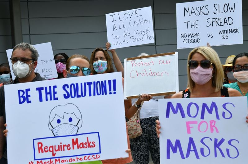 Cobb parents clash at rally over school district's optional mask policy