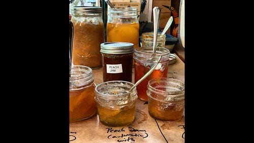 After a five-day community gathering in Carrollton, Georgia, home canners put up 1,200 jars of peach goods. "I marveled that collectively, with hands delicately fragranced with peaches, we had created something that would provide endless nourishment and delight," writes Atlanta chef Asha Gomez.