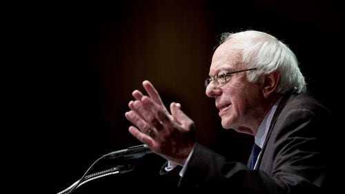 In this June 24, 2016, file photo, Democratic presidential candidate Sen. Bernie Sanders, I-Vt. speaks in Albany, N.Y. (AP Photo/Mike Groll, File)