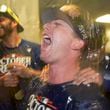 New York Mets' Pete Alonso celebrates after winning Game 3 of a National League wild card baseball game against the Milwaukee Brewers Thursday, Oct. 3, 2024, in Milwaukee. The Mets won 4-2. (AP Photo/Morry Gash)