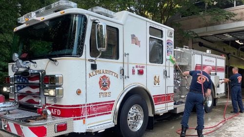 Alpharetta's Fire Engine #84 is one of three to be replaced in the next few years. COURTESY ALPHARETTA DEPARTMENT OF PUBLIC SAFETY