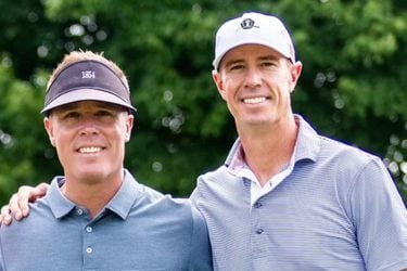 Falcons quarterbacking great Matt Ryan (right) poses for a photo with his older brother, Mike. The two brothers, Ryan said, are "as close as you can be." Ryan will be inducted into the Falcons' ring of honor Oct. 3, 2024 at halftime of the team's game against the New Orleans Saints. (Photo courtesy Matt Ryan)