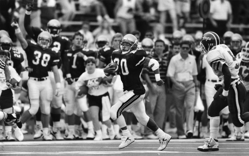 Running back Jerry Mays of Georgia Tech in action against Maryland on Oct. 7, 1989 at Bobby Dodd Stadium. (AJC file photo)