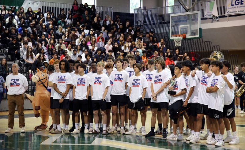 Kennesaw Mountain's boys soccer team is the first sports team from the Cobb County school to win a state championship in 2024. They got a pep rally afterward before the student body.