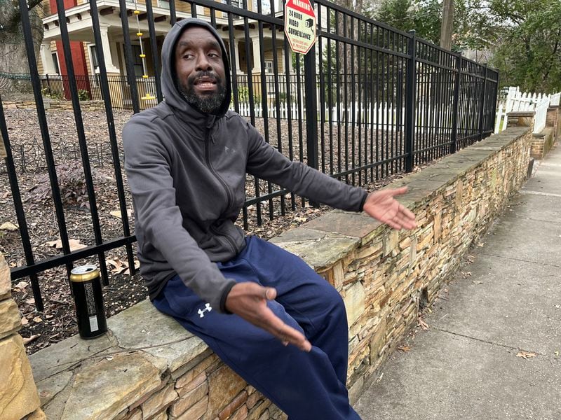 Tiffany Hendricks, a man who is homeless and deals with addiction, has been arrested 80 times, often in Midtown Atlanta. Matt Kempner / AJC.com