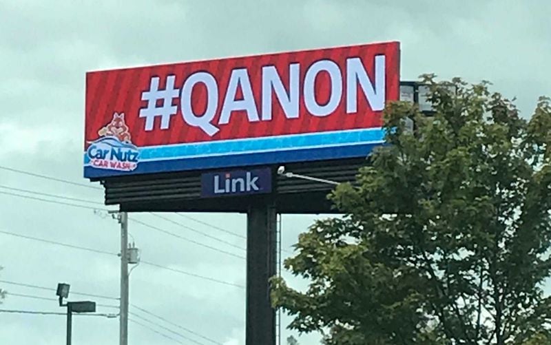 Car-Nutz, an Acworth car wash, has put up a billboard in Cobb County aligning itself with the conspiracy theorist group QAnon.
