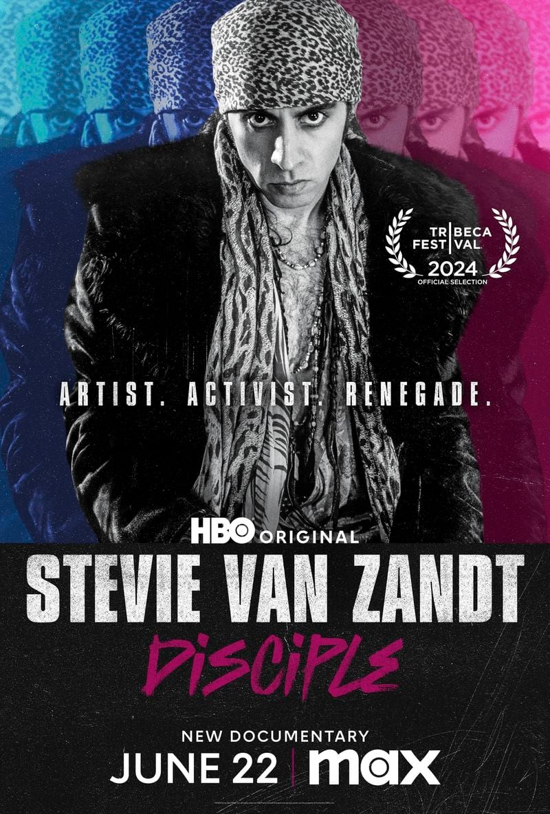 This image released by HBO shows promotional art for the documentary "Stevie Van Zandt: Disciple." (HBO via AP)