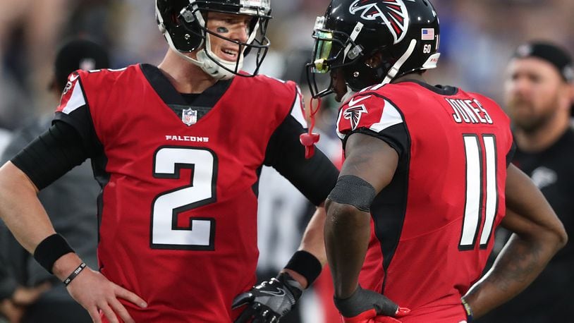 In-game Replay: Matt Ryan floats TD pass to Julio Jones while slipping