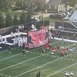 Gainesville players prepare to take the field before their season-opening game against Marietta at Northcutt Stadium on Aug. 16, 2024.