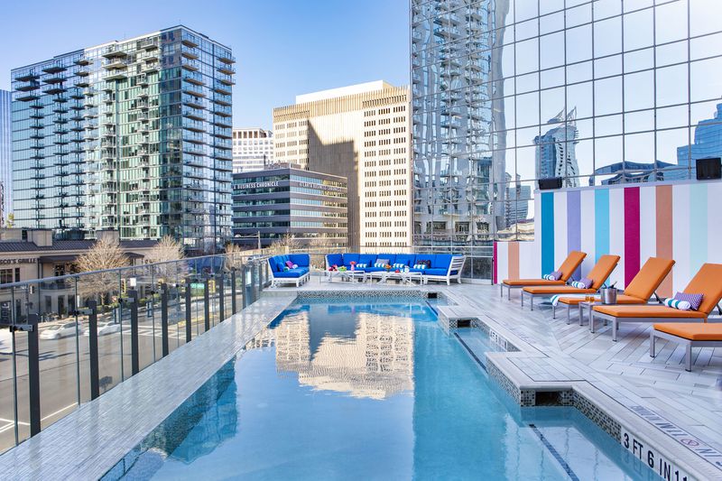 Hotel Colee, formally the W Buckhead, invites guests to their rooftop for a private poolside picnic. 
Courtesy of Michael Kleinberg