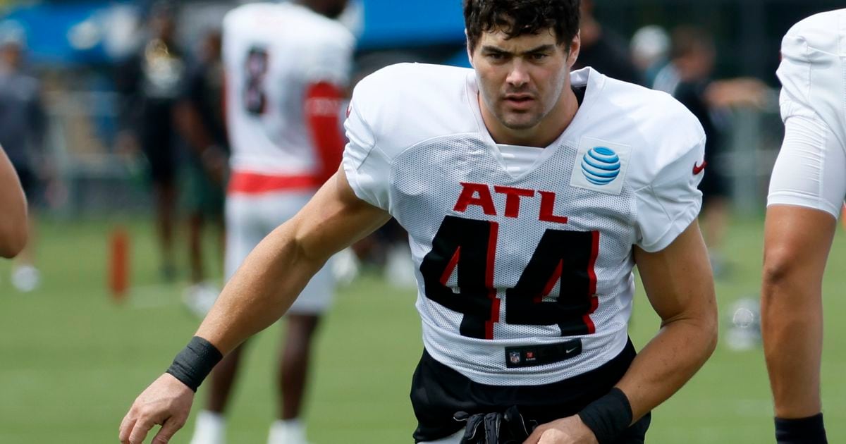 Atlanta Falcons linebacker Troy Andersen (44) runs during an NFL football  game against the Washington Commanders, Sunday, November 27, 2022 in  Landover. (AP Photo/Daniel Kucin Jr Stock Photo - Alamy