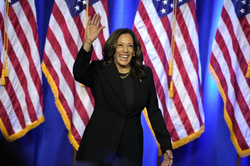 Democratic presidential nominee Vice President Kamala Harris arrives at an event hosted by the Pittsburgh Economic Council on the Carnegie Mellon University campus in Pittsburgh, Wednesday, Sept. 25, 2024. (AP Photo/Gene J. Puskar)