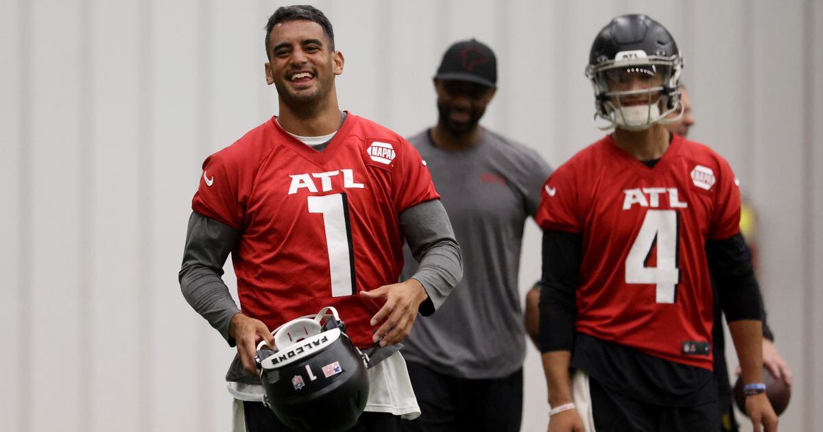 Big shoes to fill': Marcus Mariota discusses replacing Matt Ryan, Arthur  Smith reunion