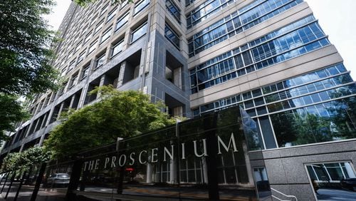 Views of the exterior of the Proscenium building in Midtown shown on Monday, Aug. 5, 2024. (Natrice Miller/ AJC)