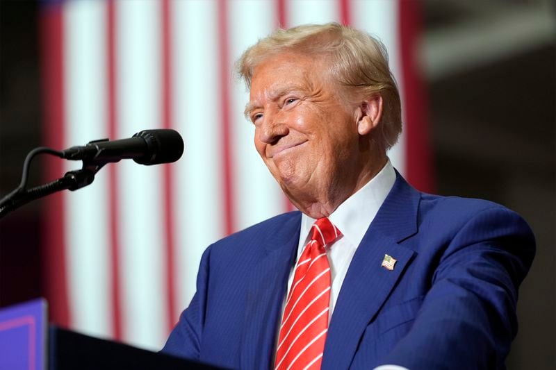 Republican presidential nominee former President Donald Trump speaks at a campaign event, Friday, Aug. 30, 2024, in Johnstown, Pa. (AP Photo/Alex Brandon)