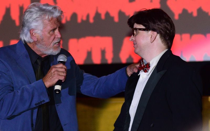 Actor Barry Bostwick, who played Brad Majors in 1975's "Rocky Horror Picture Show" appeared with LDOD leader Connor Schmeckpeper at the Plaza Theatre before a special screening of the movie with the LDOD actors. MATTHEW PIERCE