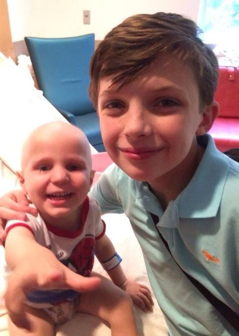 In 2014, during a trip to Children’s Healthcare of Atlanta, Aidan visited Grant Gossling, who was 2 1/2 years old at the time and recently diagnosed with cancer. The bond between Aidan and the toddler was instant. Grant smiled at the music Aidan played, even started dancing. Over the next several months, Aidan visited Grant several times. Grant loved Spider-Man. Aidan learned how to play the famous Spider-Man theme song from the 1960s cartoon. Grant, who was diagnosed with neuroblastoma, a solid tumor cancer, died in March 2016. CONTRIBUTED