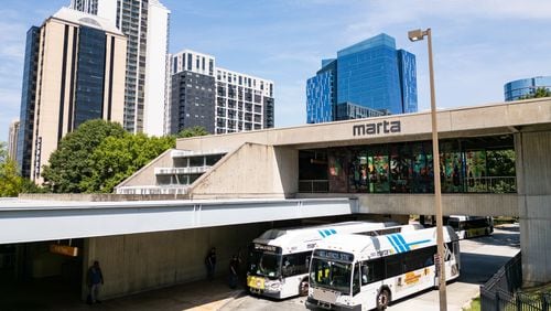 A view of the Arts Center MARTA station in Atlanta seen on Monday, August 12, 2024. (Seeger Gray / AJC)