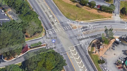 Peachtree Corners agrees to $48K increase in construction costs for intersection improvement costs at Holcomb Bridge Road and Jimmy Carter Boulevard. Google Maps