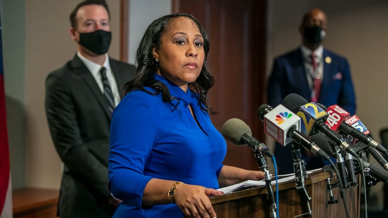 Fulton County District Attorney Fani Willis sent letters to law enforcement officials to inform them that between July 11 and Sept. 1 she plans to announce possible criminal indictments related to a special grand jury's investigation into efforts by Donald Trump and his allies to overturn the state's 2020 election. She urged them to heighten security, saying her announcement “may provoke a significant public response.” (Alyssa Pointer/Atlanta Journal-Constitution/TNS)
