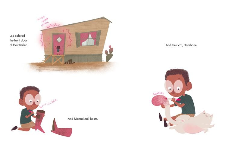 Illustrations from "Leo and the Pink Marker."