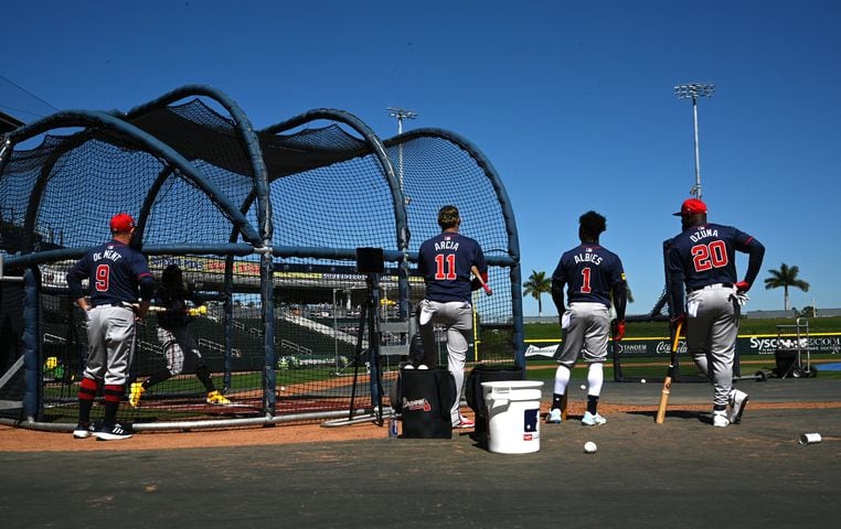 AJC Sports on X: Photos: Braves spring training Day 7 - first full-squad  workout  / X