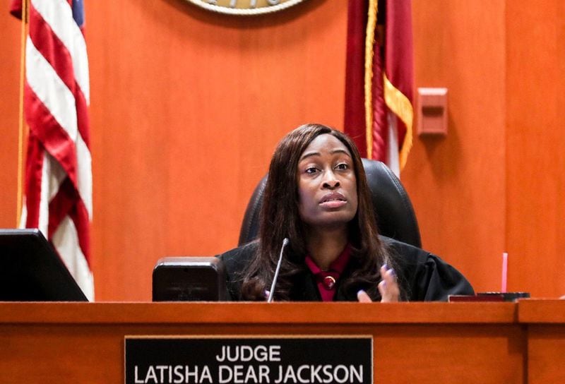 DeKalb County Judge LaTisha Dear Jackson at the sentencing hearing for Robert “Chip” Olsen. AJC/Alyssa Pointer