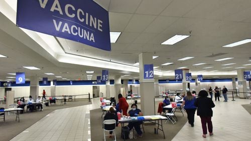 Gwinnett County, Georgia’s largest school district, plans to send staff to the county’s new mass vaccination site at the old Sears building at the Gwinnett Place Mall, but it will also encourage them to get vaccinated at their own doctor’s office if they can. (Hyosub Shin / Hyosub.Shin@ajc.com)