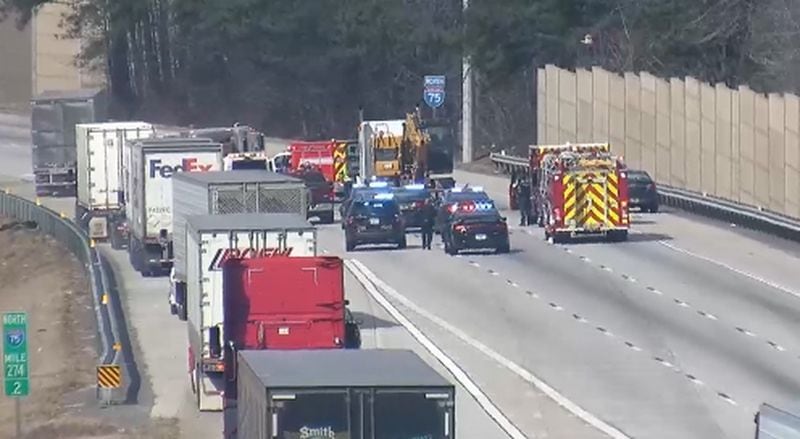 A tractor-trailer driver was shot on I-75 in Cobb County on Feb. 16, according to police.