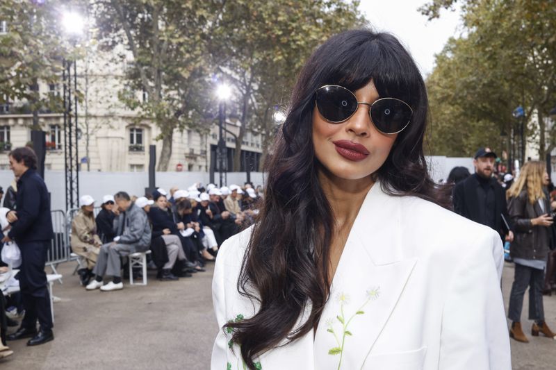 Jameela Jamil attends the Stella McCartney Spring/Summer 2025 collection presented Monday, Sept. 30, 2024, in Paris. (Photo by Vianney Le Caer/Invision/AP)