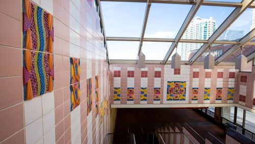 Steve Steinman, a local artist, was tapped to design the artistic elements at the Buckhead MARTA station. The work was installed before the Olympics to mark the extension of the line farther north. (Jenni Girtman/ Atlanta Event Photography