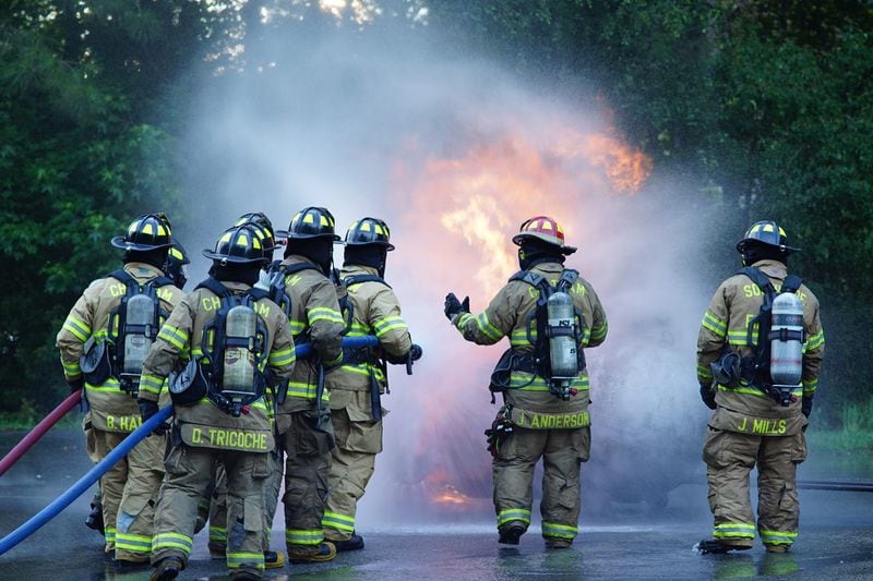 Chatham Emergency Services firefighters battle a blaze.