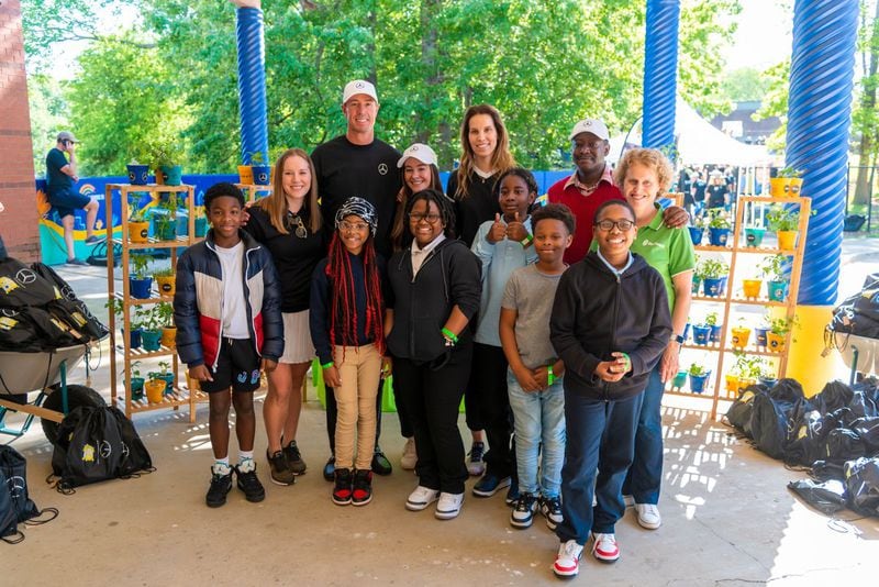 Mercedes-Benz USA Teams Up With Matt Ryan To Build An Outdoor Learning Lab For Atlanta Students As Part of National Volunteer Week. Courtesy of Cahill Productions for Mercedes-Benz USA