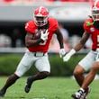 Georgia running back Nate Frazier (3) runs for yards during the second half against Tennessee Tech at Sanford Stadium, Saturday, Sept. 7, 2024, in Athens, Ga. Georgia won 48-3. (Jason Getz / AJC)

