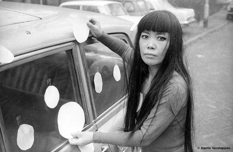 Yayoi Kusama with her “Dot Car” in 1965. CONTRIBUTED: MAGNOLIA PICTURES